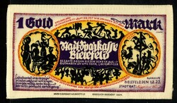 NOTGELD BESONDERER ART. STOFFGELD. Bielefeld, Stadtsparkasse. 1 ...