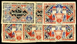 NOTGELD BESONDERER ART. STOFFGELD. Bielefeld, Stadtsparkasse. 25 Mark ...