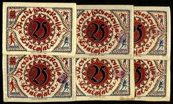 NOTGELD BESONDERER ART. STOFFGELD. Bielefeld, Stadtsparkasse. 25 Mark ...