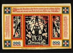NOTGELD BESONDERER ART. STOFFGELD. Bielefeld, Stadtsparkasse. 500 ...