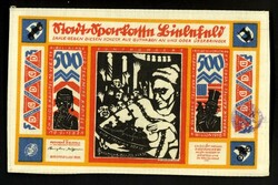 NOTGELD BESONDERER ART. STOFFGELD. Bielefeld, Stadtsparkasse. 500 ...