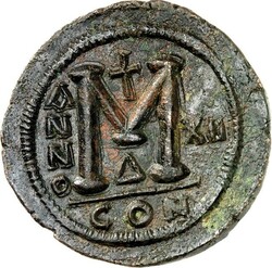 BYZANZ. IUSTINIANUS I. 527-565. AE-Follis 41/40mm (538/539) 24,11g, ...