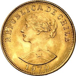 CHILE. Republik seit 1818. 50 Pesos 1970 Gold 9,15g fein. Fr. 55, KM ...