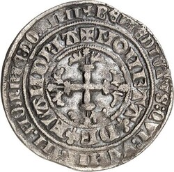 BELGIEN. FLANDERN. Louis II. de Male 1346-1384. 3,68 g. Behelmter ...
