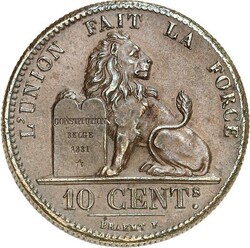 BELGIEN. KÖNIGREICH. Leopold I. 1831-1865. Cu-10 Centimes 1833. d.M ...