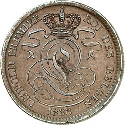 BELGIEN. KÖNIGREICH. Leopold I. 1831-1865. Cu-10 Centimes 1833. d.M ...