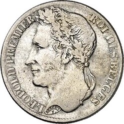BELGIEN. KÖNIGREICH. Leopold I. 1831-1865. 1 Franc 1834. KM 7.1. .  ...