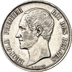 BELGIEN. KÖNIGREICH. Leopold I. 1831-1865. Medaille zu 5 Frank 1853 ...