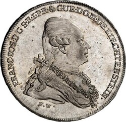 LIECHTENSTEIN. Franz Joseph 1772-1781. 20 Kreuzer 1778 Brb. n. r. / ...