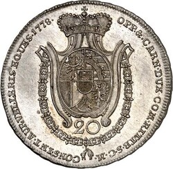 LIECHTENSTEIN. Franz Joseph 1772-1781. 20 Kreuzer 1778 Brb. n. r. / ...