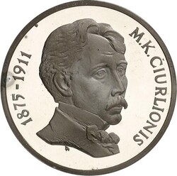 LITAUEN (LITHUANIA). Zweite Republik. 50 Litu 1995 Ag, Ciorlionis. KM ...