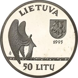 LITAUEN (LITHUANIA). Zweite Republik. 50 Litu 1995 Ag, Ciorlionis. KM ...