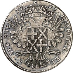 MALTA. Ferdinand Hompesch 1797-1799. Taler zu 30 Tari 1798. Geharn. ...