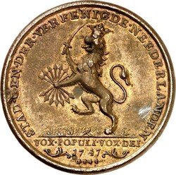 NIEDERLANDE. GESCHICHTLICHE JETONS U. MEDAILLEN. Medaille 1747 auf ...