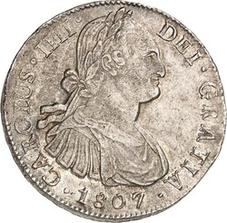 BOLIVIEN. Carlos IV. 1788-1808. 8 Reales 1807 Mo-TH. KM 73. .  ...