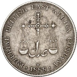 MOMBASA. 1 Rupee 1888 Birmingham. K.M. 5. (2). Erhaltung: ss ...