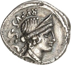 RÖMISCHE REPUBLIK : Silbermünzen. Mnaeus Cordius Rufus 46 v. Chr. ...