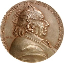 PERSONEN. 6 Medaillen Michel Eugene Chevreul (v.Roty) Br-70mm, ...