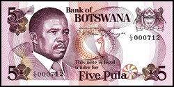 BOTSWANA. Bank of Botswana. Bank of Botswana. 5 Pula. Pi 8a. .  ...
