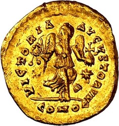 RÖMISCHES KAISERREICH. THEODOSIUS II. 402-450. Tremissis (416) 1,44g ...