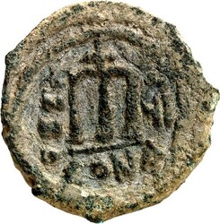 BYZANZ. TIBERIUS II. CONSTANTINUS 578-582. AE-Follis 32/30mm ("7"= ...