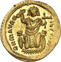 BYZANZ. MAURICIUS TIBERIUS 582-602. Konsular-Solidus (582) 4,49g, ...