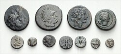 GRIECHEN. Allgemein: Bronzemünzen. 29 Bronzeprägungen 7mm - 23mm ...