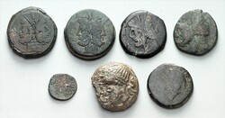 RÖMISCHE REPUBLIK. Bronzemünzen. 8 Stücke. Aes Grave AE-Semis ...