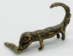 AFRIKA. GHANA - ASHANTI GOLDGEWICHTE. Leopard mit Schnecke L 42mm 14 ...