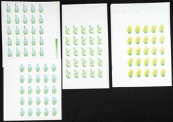 Yvert 882/85. 1986. Flowers. Group of progressive plate proofs of the ...