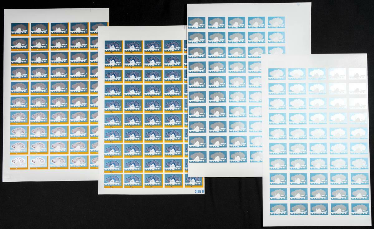 Yvert 829/30. 1979. Kuwait Airways. Group of progressive plate proofs ...