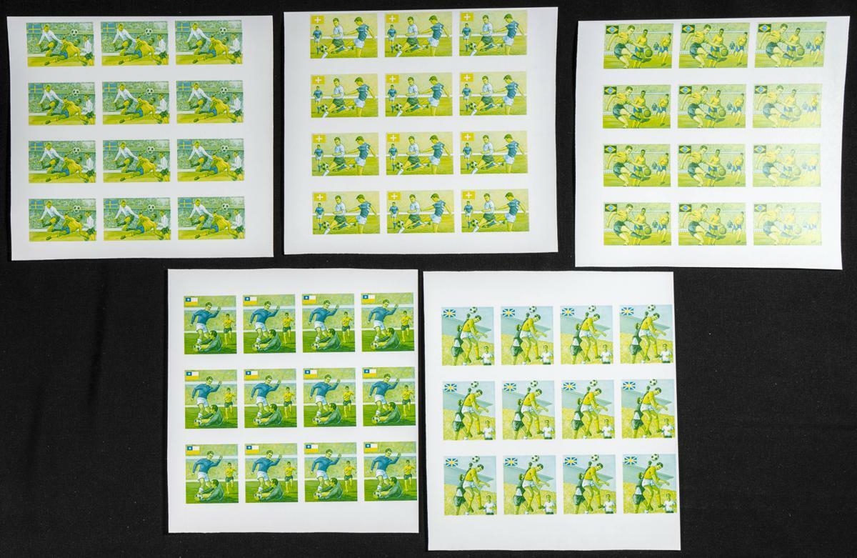 1970. World Cup Football winners. Group of progressive plate proofs ...