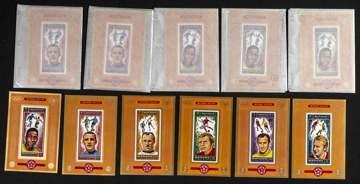 1972. Famous football players. Group of complete set IMPERFORATED on ...