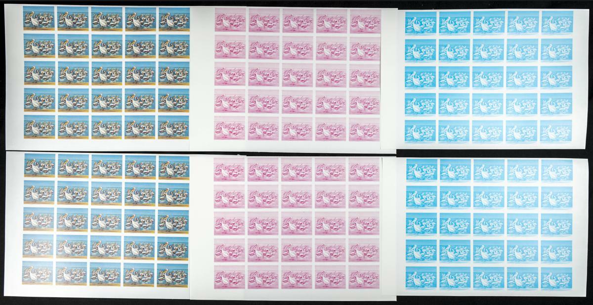 Yvert 504/05. 1981. Birds. Group of progressive plate proofs of the ...