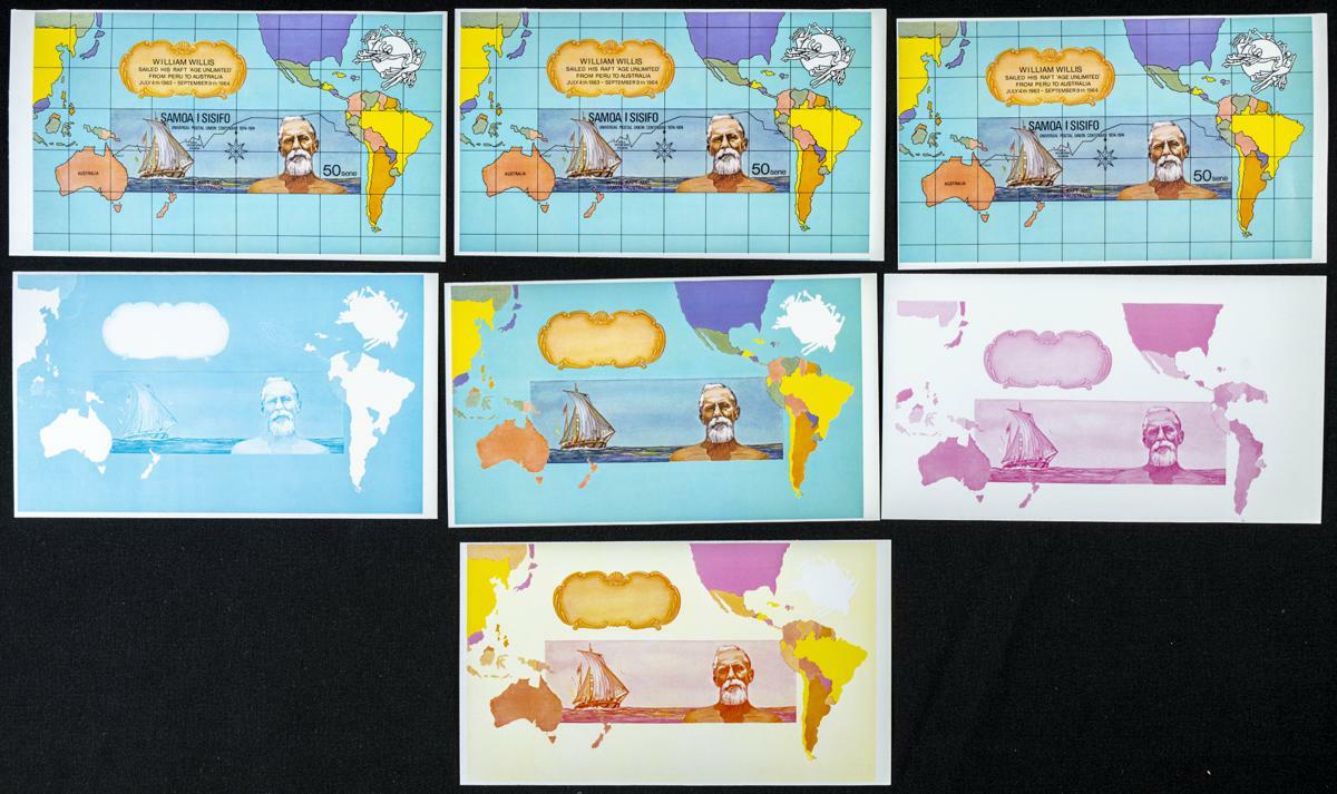 Yvert B6. 1974. UPU Centenary. Group of progressive plate proofs of ...