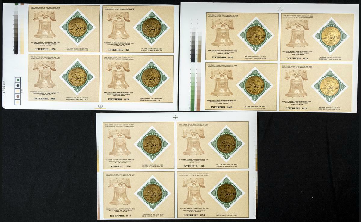 Yvert B11. 1976. INTERPHIL 76. Group of IMPERFORATED sets. TO EXAM. ...