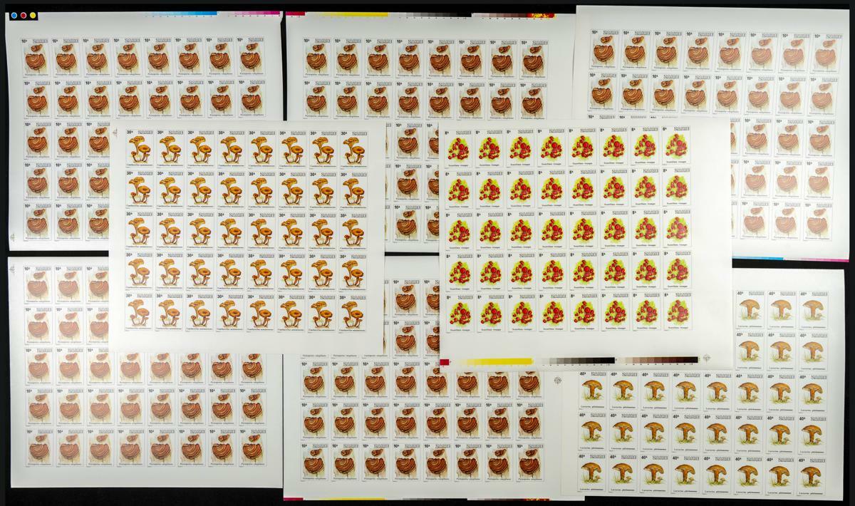 Yvert 943/50. 1979. Mushrooms. Group of IMPERFORATED sets. TO EXAM. ...