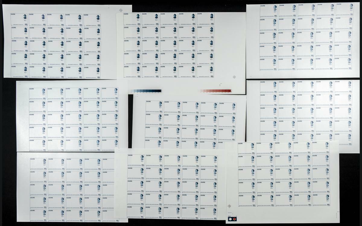 Yvert 1003/07. 1980. Independence Belgium. Group of progressive plate ...