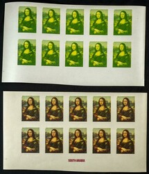 1967. Mona Lisa. Group of progressive plate proofs of the set. ...