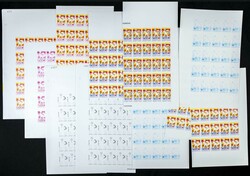 Yvert 759/60. 1973. Stamp Day. Group of progressive plate proofs of ...