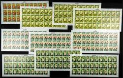 Yvert 1161/68. 1984. Flowers. Group of IMPERFORATED sets. TO EXAM. ...