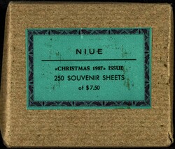 Yvert B110. 1987. Christmas 1987. Set of 250 sealed souvenir sheets ...