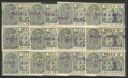 1898. Serie completa ULTIMAS VOLUNTADES, doce valores. MUESTRA, en ...