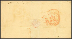 17. 1853. 6 cuartos rosa. MALAGA a BARCELONA. En el frente manuscrito ...