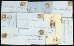 (1854ca). Conjunto de más de cuarenta cartas circuladas entre 1854 a ...