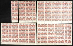 10(185). 1937. 45 cts sobre 5 cts rojo, ciento ochenta y cinco sellos ...