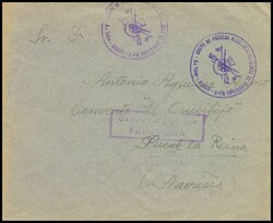 (1938ca). MADRID a PUENTE DE LA REINA. Marca de franquicia GRUPO DE ...