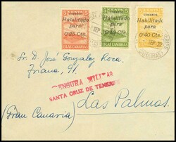 1937. 10 cts sobre 5 cts, 25 cts sobre 5 cts y 40 cts sobre 5 cts. ...