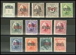 5/17. 1931. Serie completa (25 cts carmín y 20 cts urgente, puntos ...