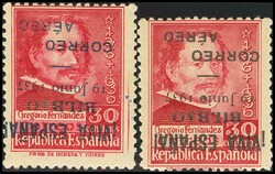 9/10hi. 1937. Serie completa. SOBRECARGA INVERTIDA. MAGNIFICA.